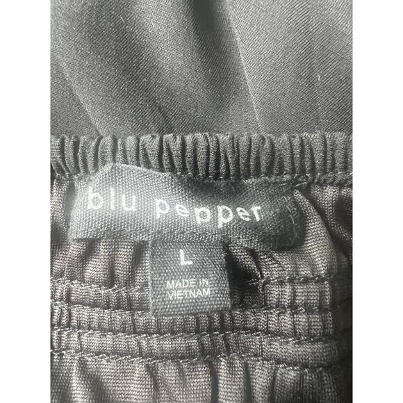 Blu Pepper Womens Black Maxi Dress Asymmetrical Hem Spaghetti Straps Large - Picture 12 of 14